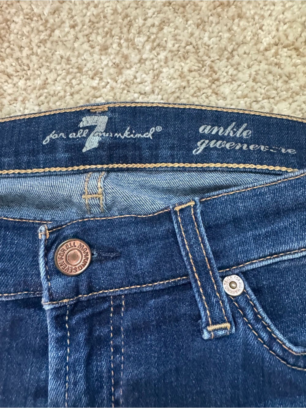 7 For All Mankind Ankle Gwenevere Dark Blue Women's Jeans